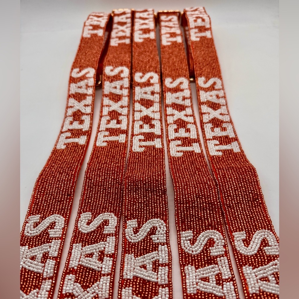 Texas Longhorns adjustable handmade beaded strap
